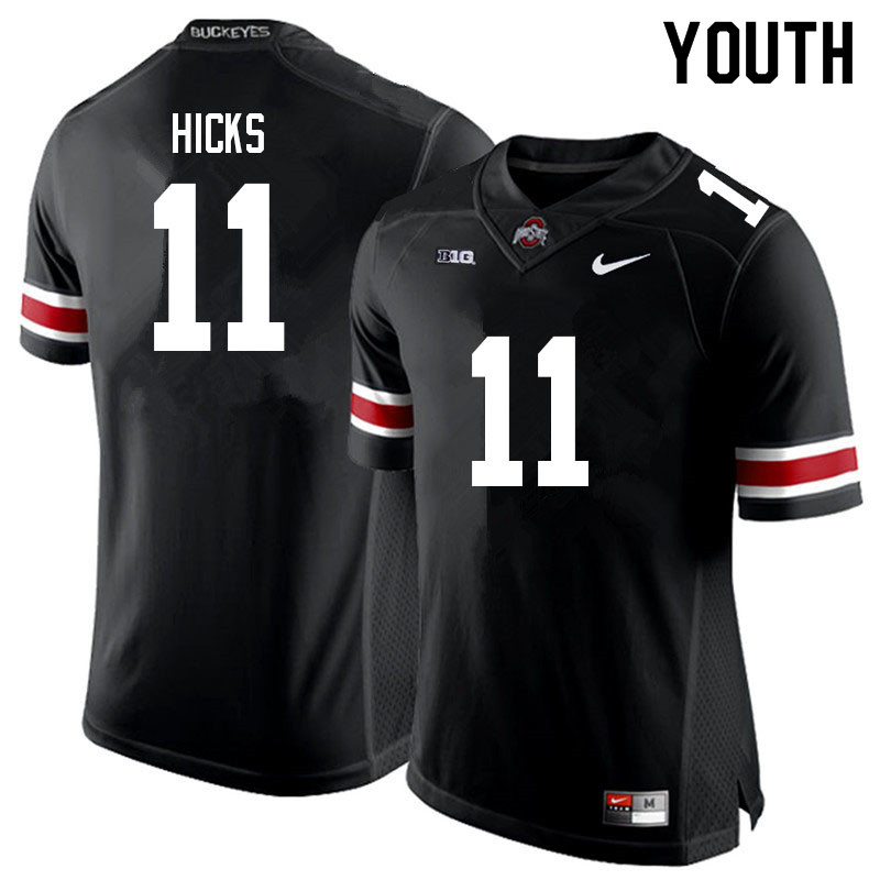 Ohio State Buckeyes C.J. Hicks Youth #11 Black Authentic Stitched College Football Jersey